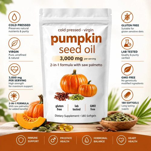 Pumpkin seed oil 3000mg - oil, 180