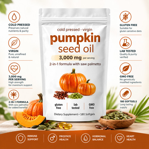 Pumpkin seed oil 3000mg - oil, 180